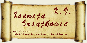 Ksenija Vrsajković vizit kartica